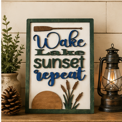 Wake Lake Sunset Repeat Sign