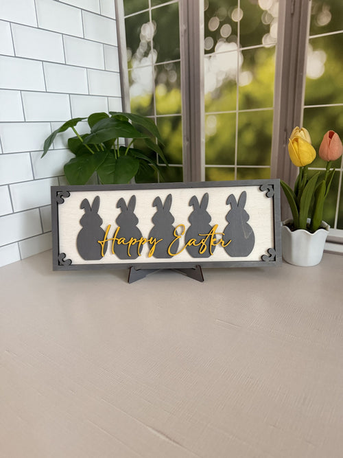 5 Bunnies Easter Sign