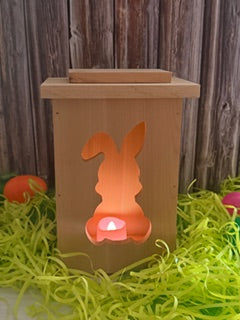 Rustic Cedar Bunny Lantern