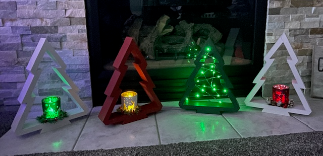 Painted Wooden Christmas Trees