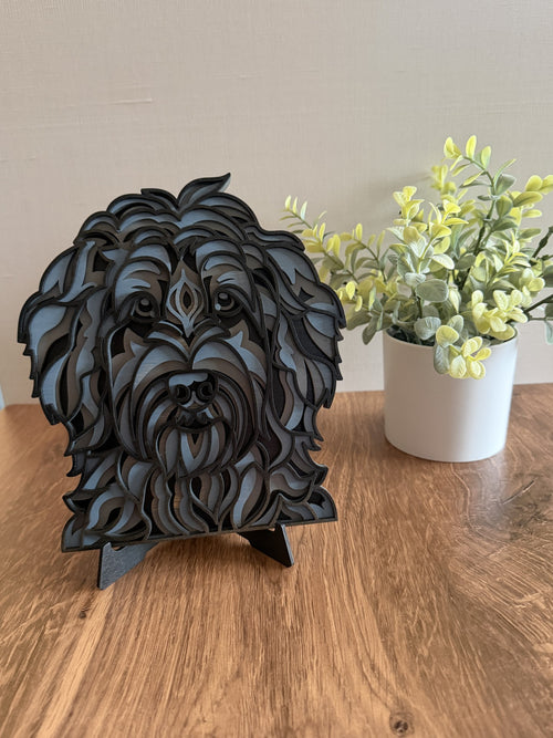 3D Layered Goldendoodle Sign