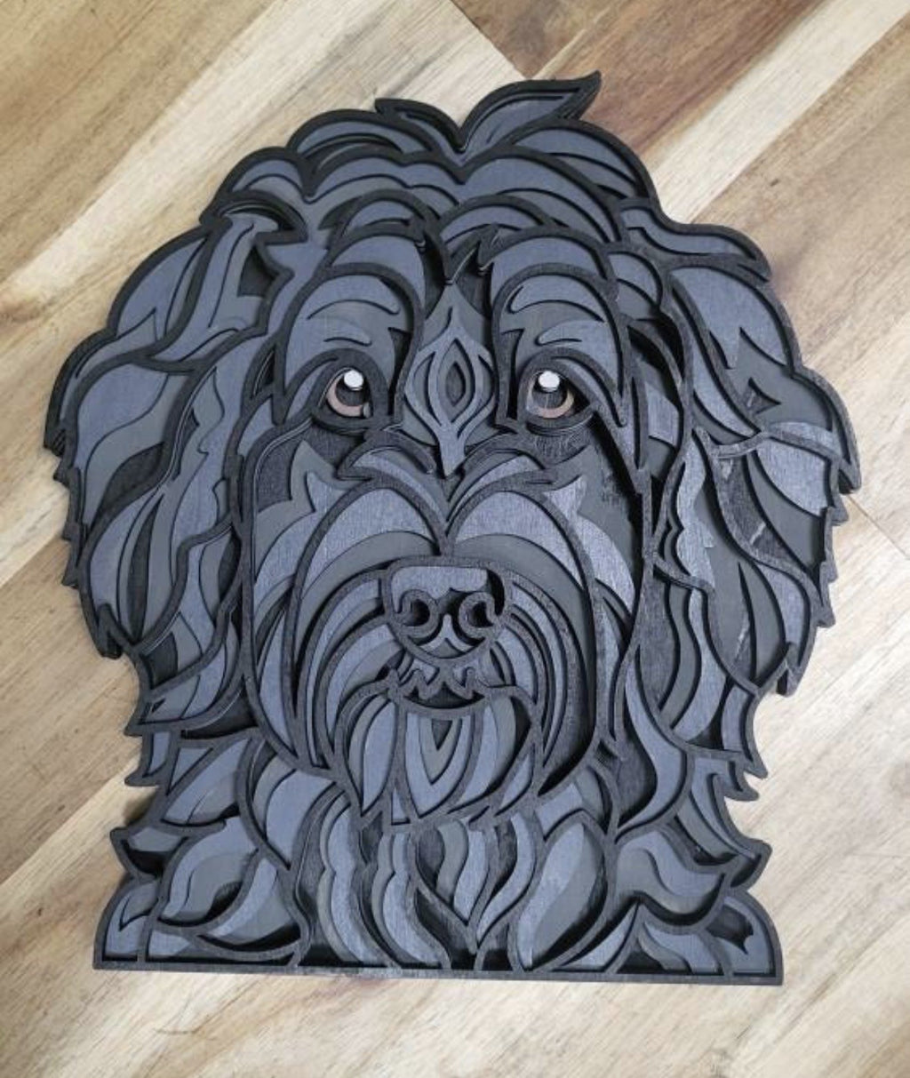 3D Layered Goldendoodle Sign