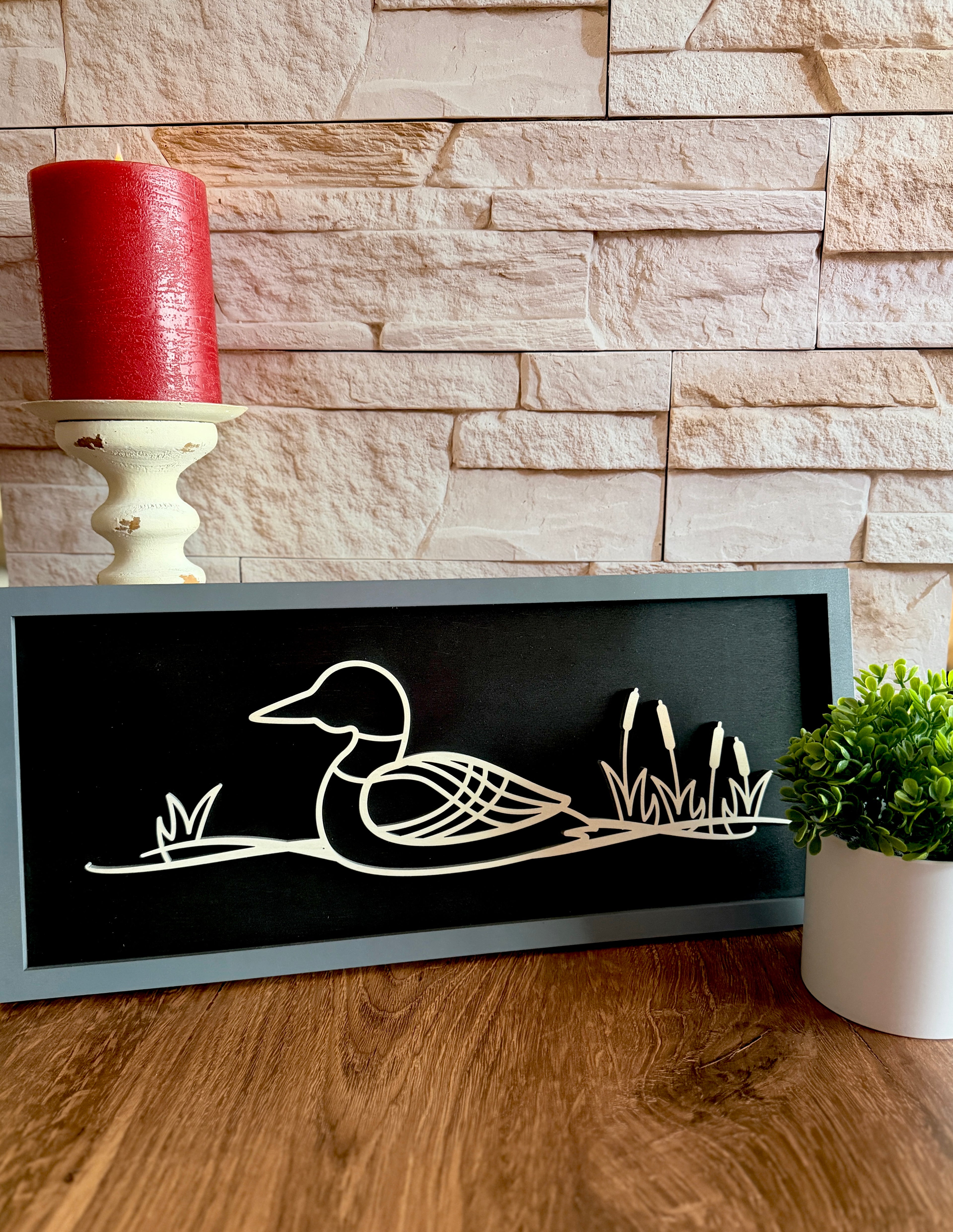 Classic Loon Line Art Sign