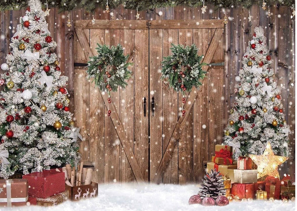 Christmas Back-Drop - Barn Door