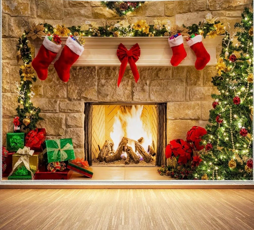 Christmas Back-Drop - Fireplace